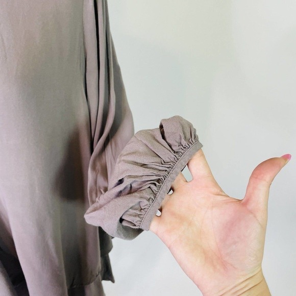 Free People Boho Deep V-Neck Keyhole Long Sleeve Mini Dress Small Women's - Picture 5 of 10